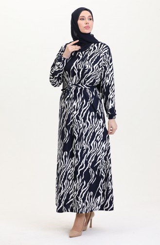 Dunkelblau Hijab Kleider 4582H-02