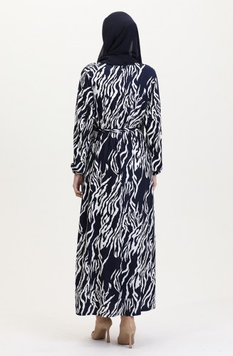 Dunkelblau Hijab Kleider 4582H-02