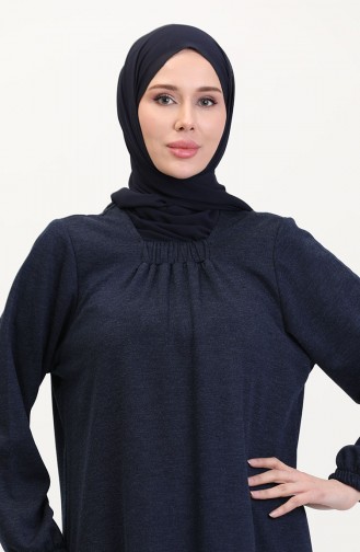 Dunkelblau Hijab Kleider 994907-05