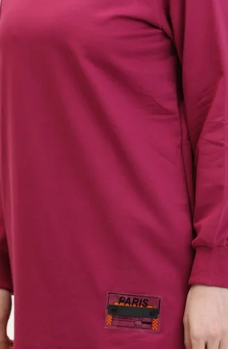 Twee-draads Gekamde Katoenen Tuniek 280128-13 Fuchsia 280128-13