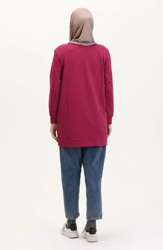 Twee-draads Gekamde Katoenen Tuniek 280128-13 Fuchsia 280128-13