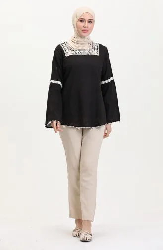 Chemisier En Dentelle Şile Cloth 0017-01 Noir 0017-01