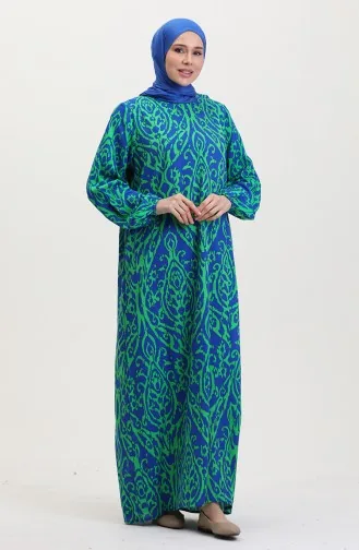 Robe De Prière Abaya En Viscose 6370-02 Vert 6370-02