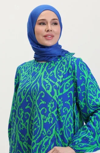 Robe De Prière Abaya En Viscose 6370-02 Vert 6370-02