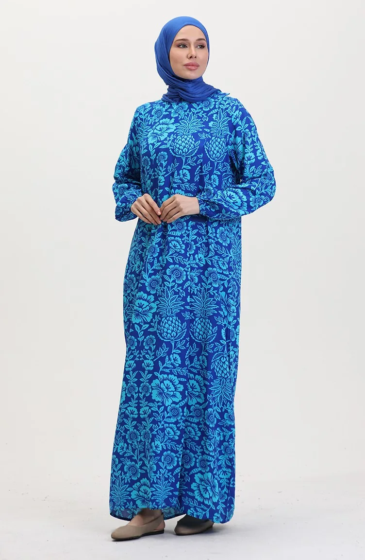Viscose Abaya Prayer Dress 6370-04 Blue 6370-04