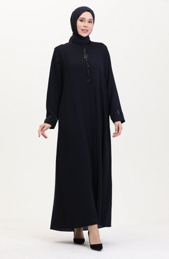 Navy Blue Abaya 5077-02