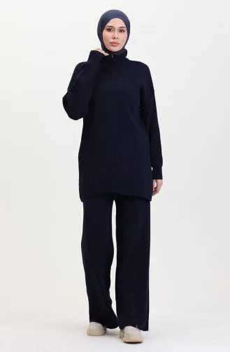 بدلة محبوكة بسحاب 11030-03 أزرق داكن 11030-03
