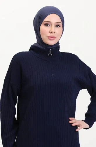 بدلة محبوكة بسحاب 11030-03 أزرق داكن 11030-03