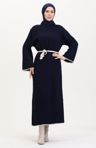 Dunkelblau Hijab Kleider 11040-06