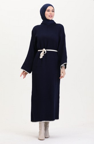 Dunkelblau Hijab Kleider 11040-06