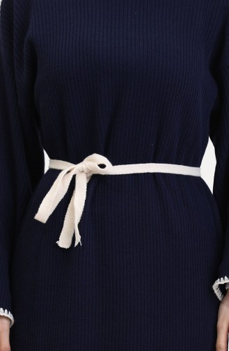 Dunkelblau Hijab Kleider 11040-06