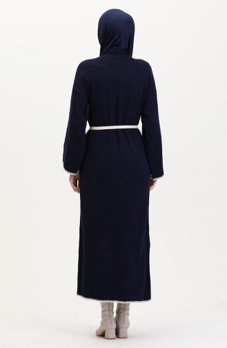 Dunkelblau Hijab Kleider 11040-06