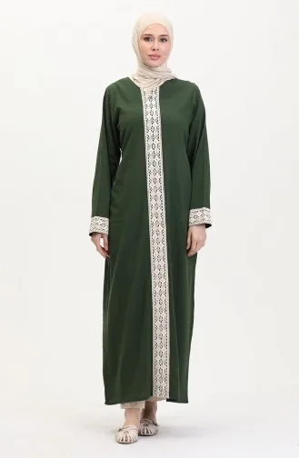 فستان شيلا القماشي 0061-05 كاكي أخضر 0061-05