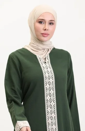 فستان شيلا القماشي 0061-05 كاكي أخضر 0061-05