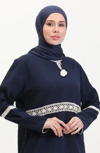 Shile Stoffen Kanten Tuniek 0317-02 Marineblauw 0317-02