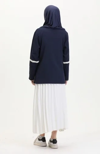 Shile Stoffen Kanten Tuniek 0317-02 Marineblauw 0317-02