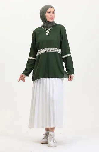 Tunique Tissu Dentelle 0317-03 Khaki 0317-03