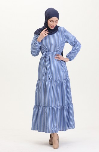 Indigo Hijab Dress 0003-04