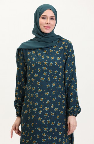 Robe Hijab Pétrole 0007-04