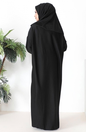Büyük Beden Namaz Elbisesi 0100-01 Siyah