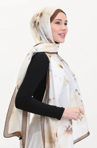 Kehribar Şal 70242-01 Kahverengi Hardal