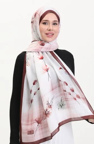 Kehribar Şal 70242-04 Tarçın Renk Gül Kurusu