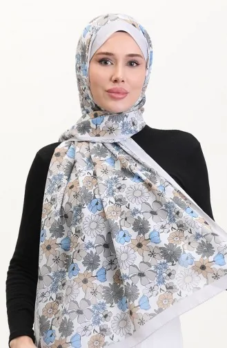 Patterned Soft Shawl 70263-01 Light Gray Indigo 70263-01