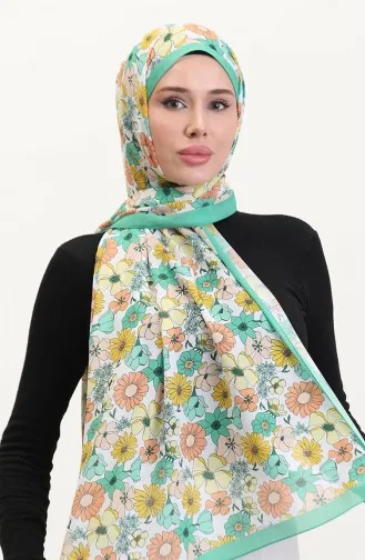 Desenli Soft Şal 70263-03 Yeşil Sarı