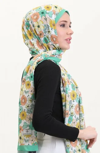 Desenli Soft Şal 70263-03 Yeşil Sarı