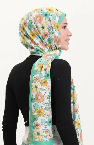 Desenli Soft Şal 70263-03 Yeşil Sarı