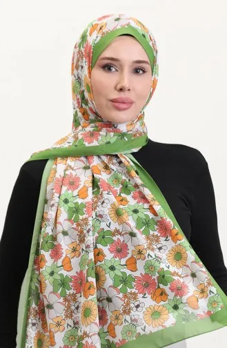 Gemusterter Weicher Schal 70263-05 Pistaziengrün Koralle 70263-05