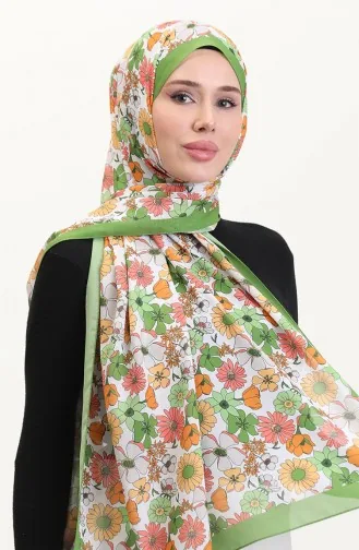 Gemusterter Weicher Schal 70263-05 Pistaziengrün Koralle 70263-05