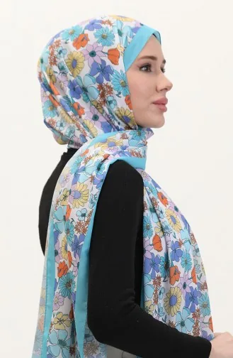 Desenli Soft Şal 70263-06 Mavi Lila