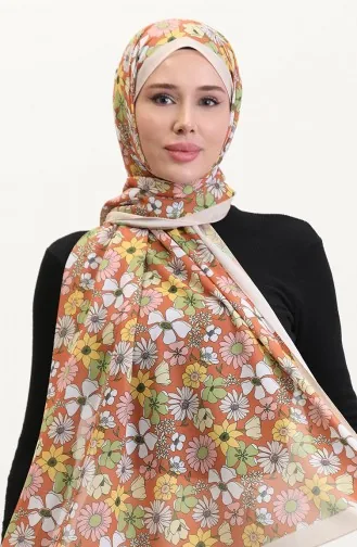 Desenli Soft Şal 70263-08 Bej Taba