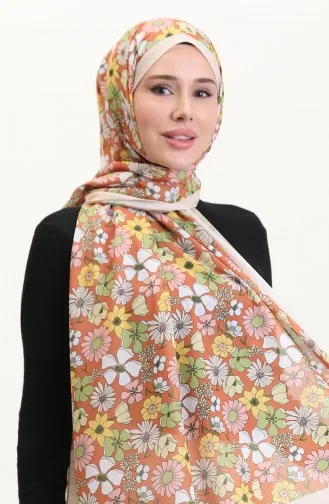 Desenli Soft Şal 70263-08 Bej Taba