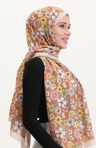 Desenli Soft Şal 70263-08 Bej Taba