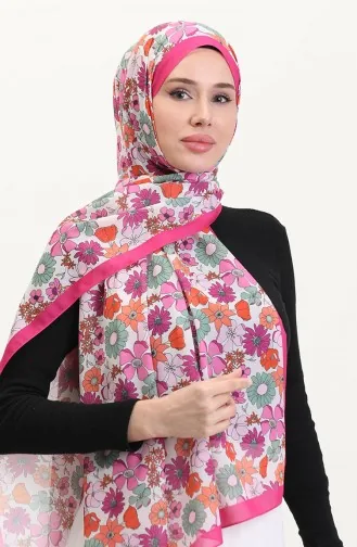 Desenli Soft Şal 70263-11 Fuşya Pembe