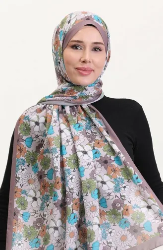 Desenli Soft Şal 70263-12 Vizon Turkuaz