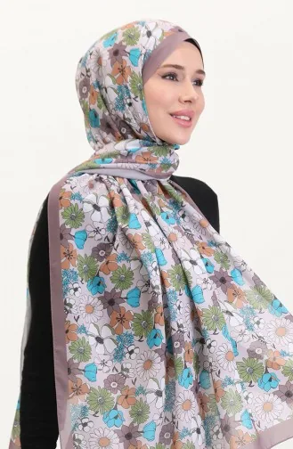 Desenli Soft Şal 70263-12 Vizon Turkuaz