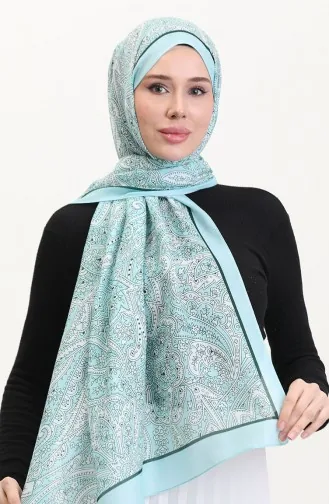 شال ناعم منقوش 70270-01 أخضر نعناعي 70270-01