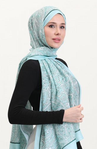 Desenli Soft Şal 70270-01 Mint Yeşili