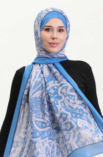 Châle Doux à Motifs 70270-03 Indigo 70270-03