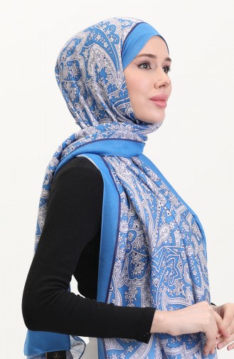 Châle Doux à Motifs 70270-03 Indigo 70270-03