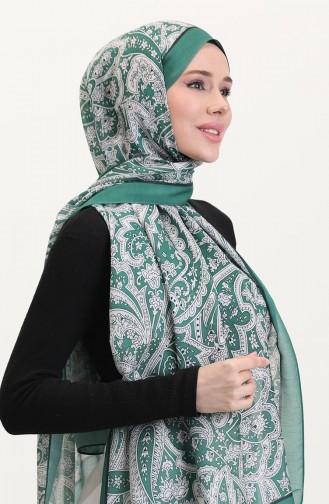 Desenli Soft Şal 70270-06 Zümrüt Yeşili