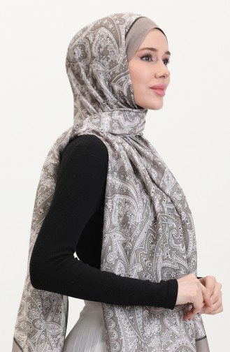 Desenli Soft Şal 70270-11 Vizon