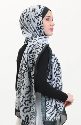 Desenli Soft Şal 70270-14 Siyah Beyaz