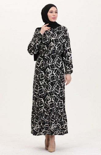 Schwarz Hijab Kleider 0011-03
