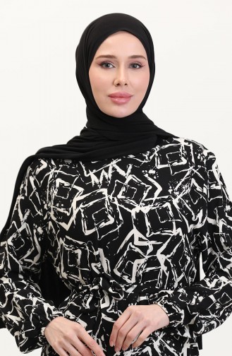 Schwarz Hijab Kleider 0011-03