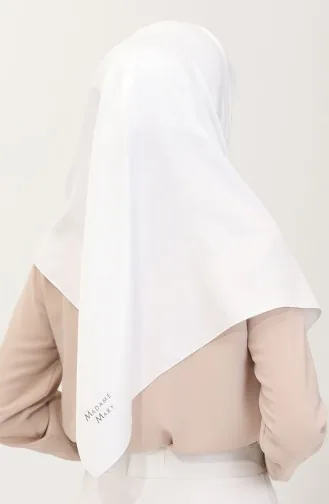 Düz Twill Eşarp 19096-01 Beyaz