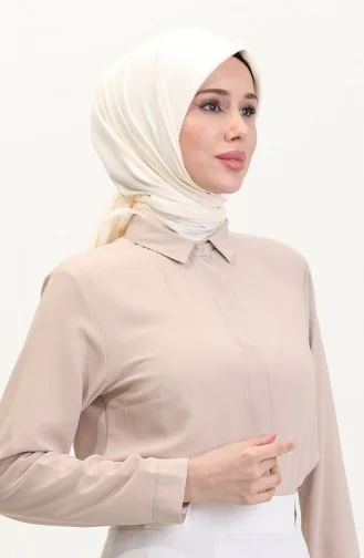 Düz Twill Eşarp 19096-03 Koyu Krem